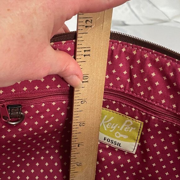 Fossil Key-Per Vinyl Coated Shoulder Tote Bag Approx 16.5" x 10.5" Multicolored - Picture 14 of 16